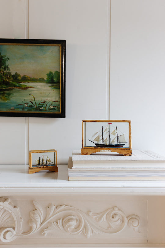 vintage english miniature ship model