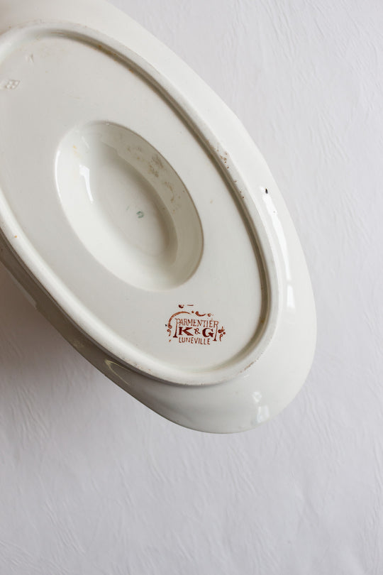 antique french k.g. luneville "parmentier"gravy boat