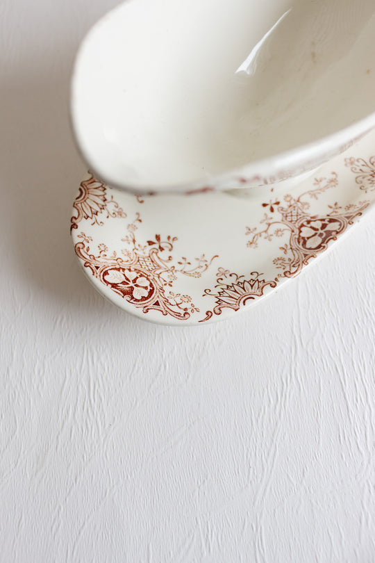 antique french k.g. luneville "parmentier"gravy boat