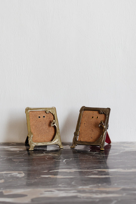 vintage french art deco brass photo frame