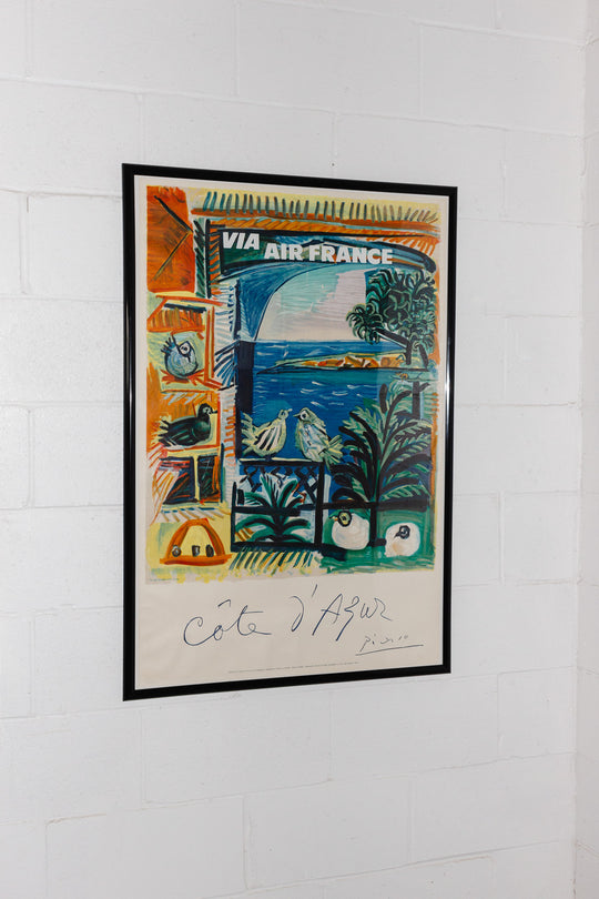 rare vintage French poster, “Cote D’Azur” by Picasso, commissioned by Commissariat Général au Tourisme