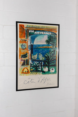 rare vintage French poster, “Cote D’Azur” by Picasso, commissioned by Commissariat Général au Tourisme