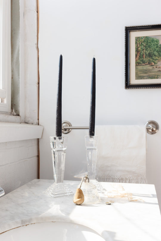 pair of vintage nachtmann crystal candlesticks