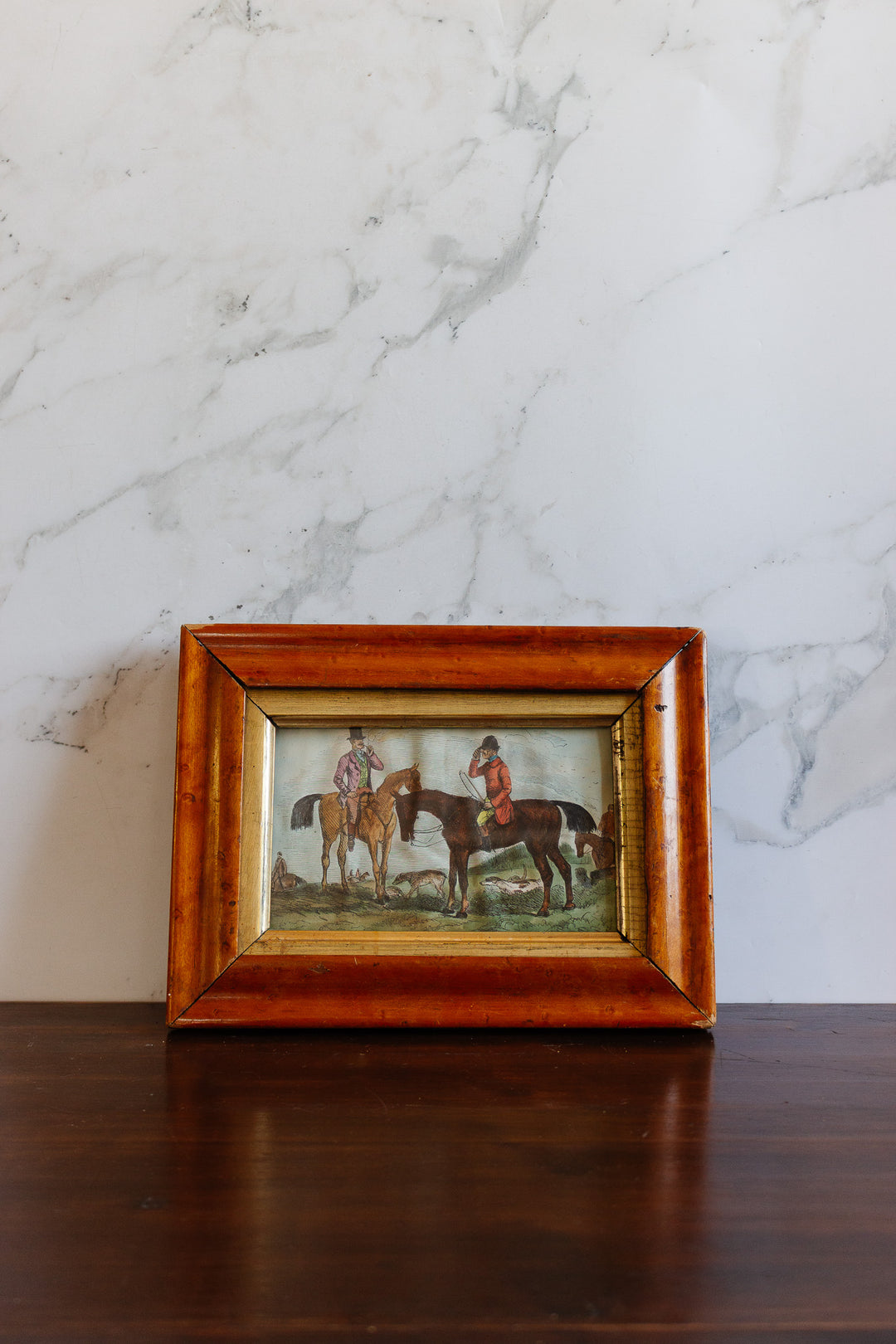pair of antique english hunting engravings