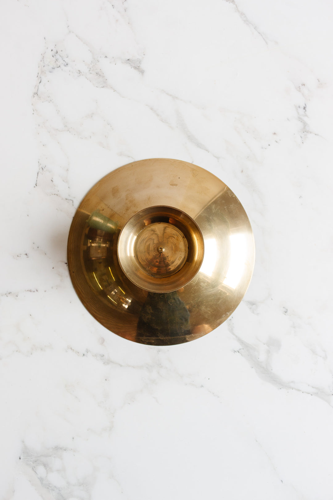 vintage french cloisonné brass pedestal dish