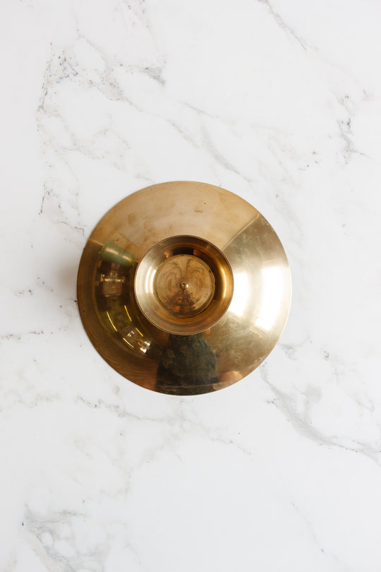 vintage french cloisonné brass pedestal dish