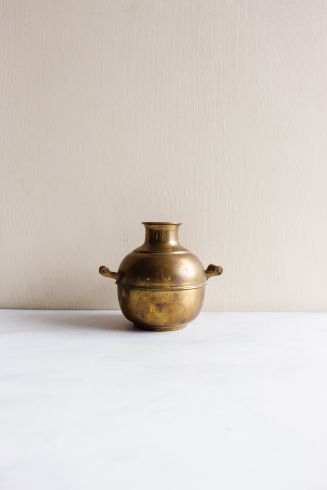 vintage Egyptian brass bean pot