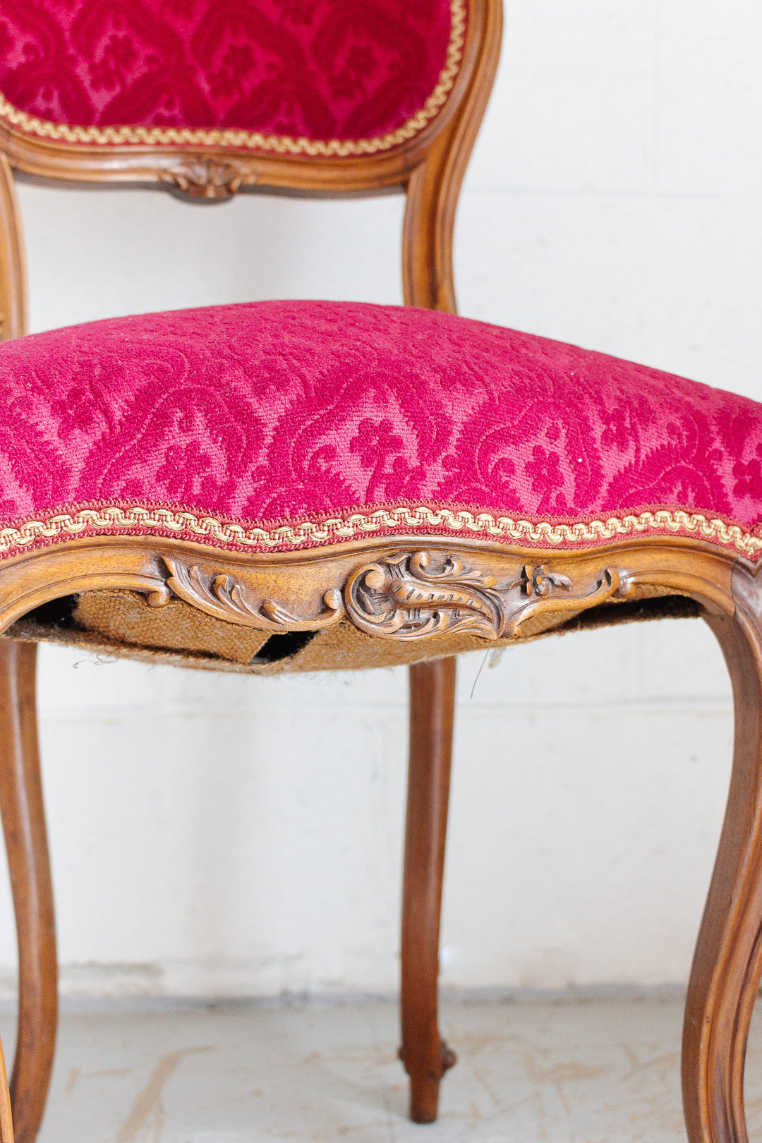 pair of 19th century French Louis XV boudoir chairs