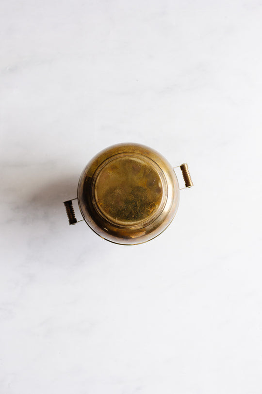 vintage Egyptian brass bean pot