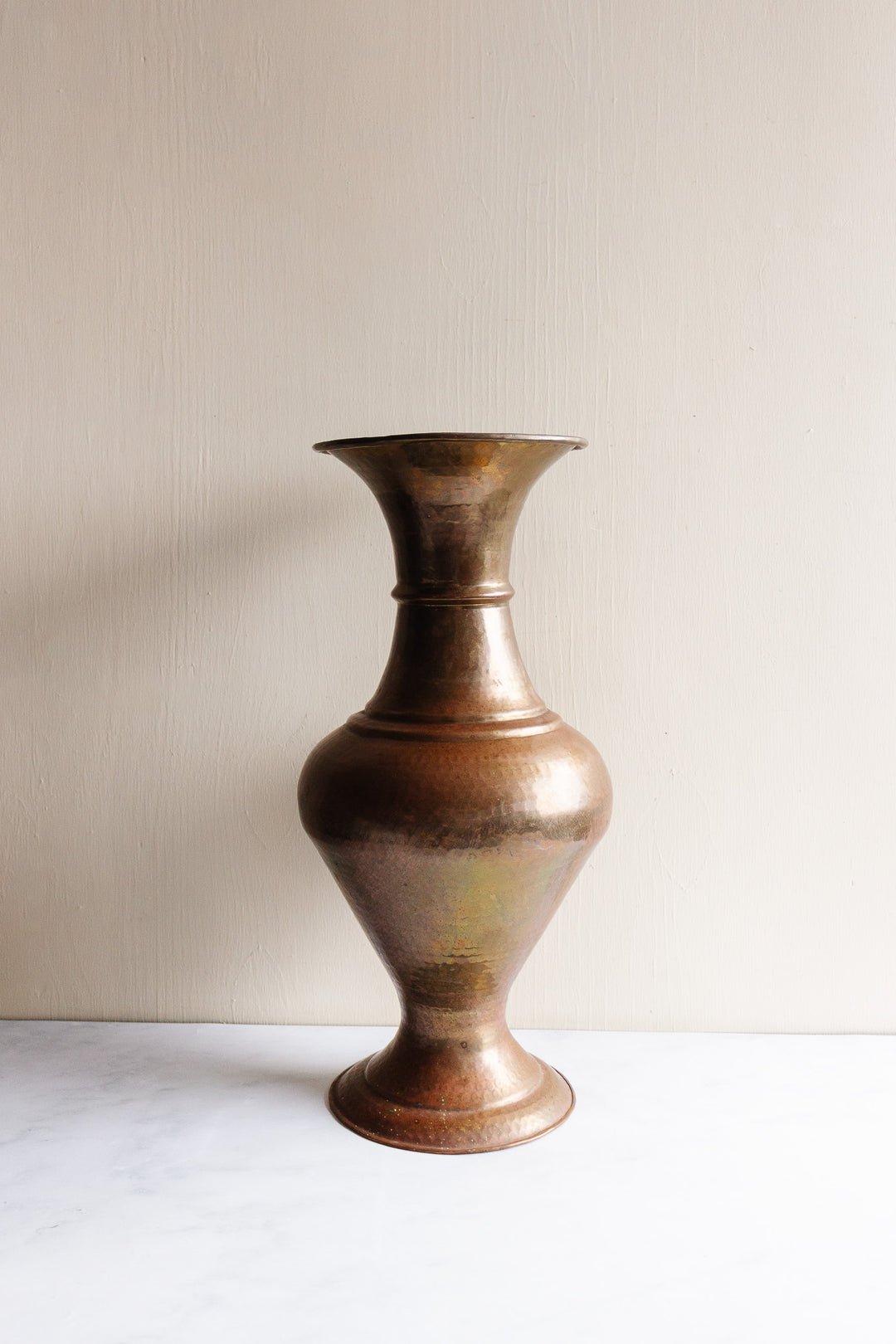 vintage french oversized hammered brass vase