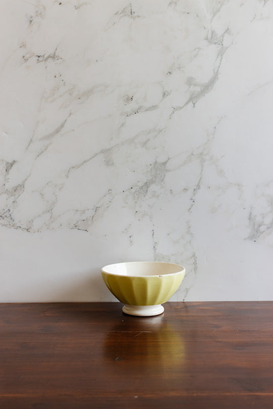 antique french yellow café au lait bowl
