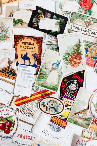 vintage french "étiquette" gift tags, set of 6