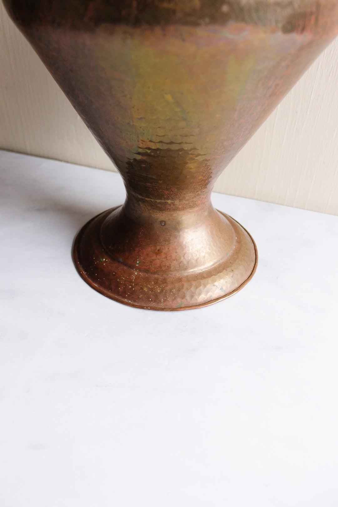 vintage french oversized hammered brass vase