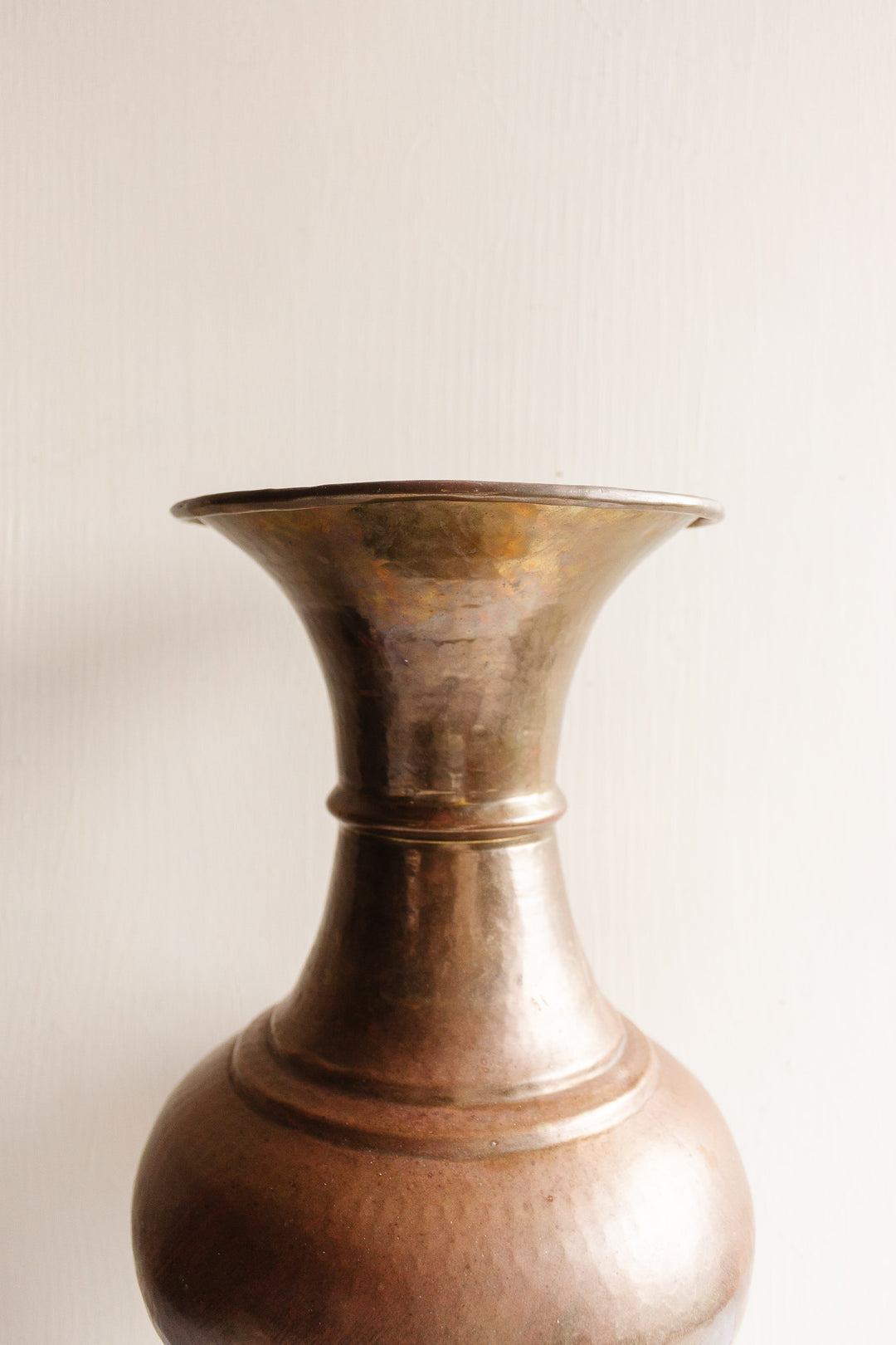 vintage french oversized hammered brass vase