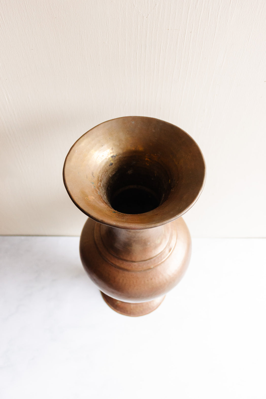 vintage french oversized hammered brass vase