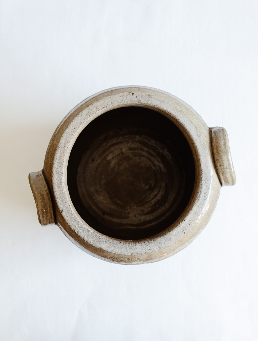 large antique french "petitpierre à digoin" stoneware confit pot