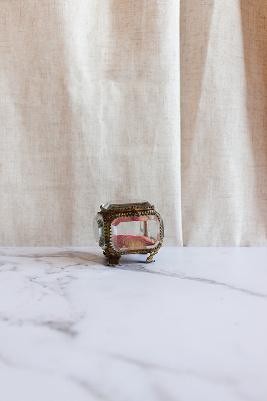 antique french beveled glass and ormolu bijoux casket