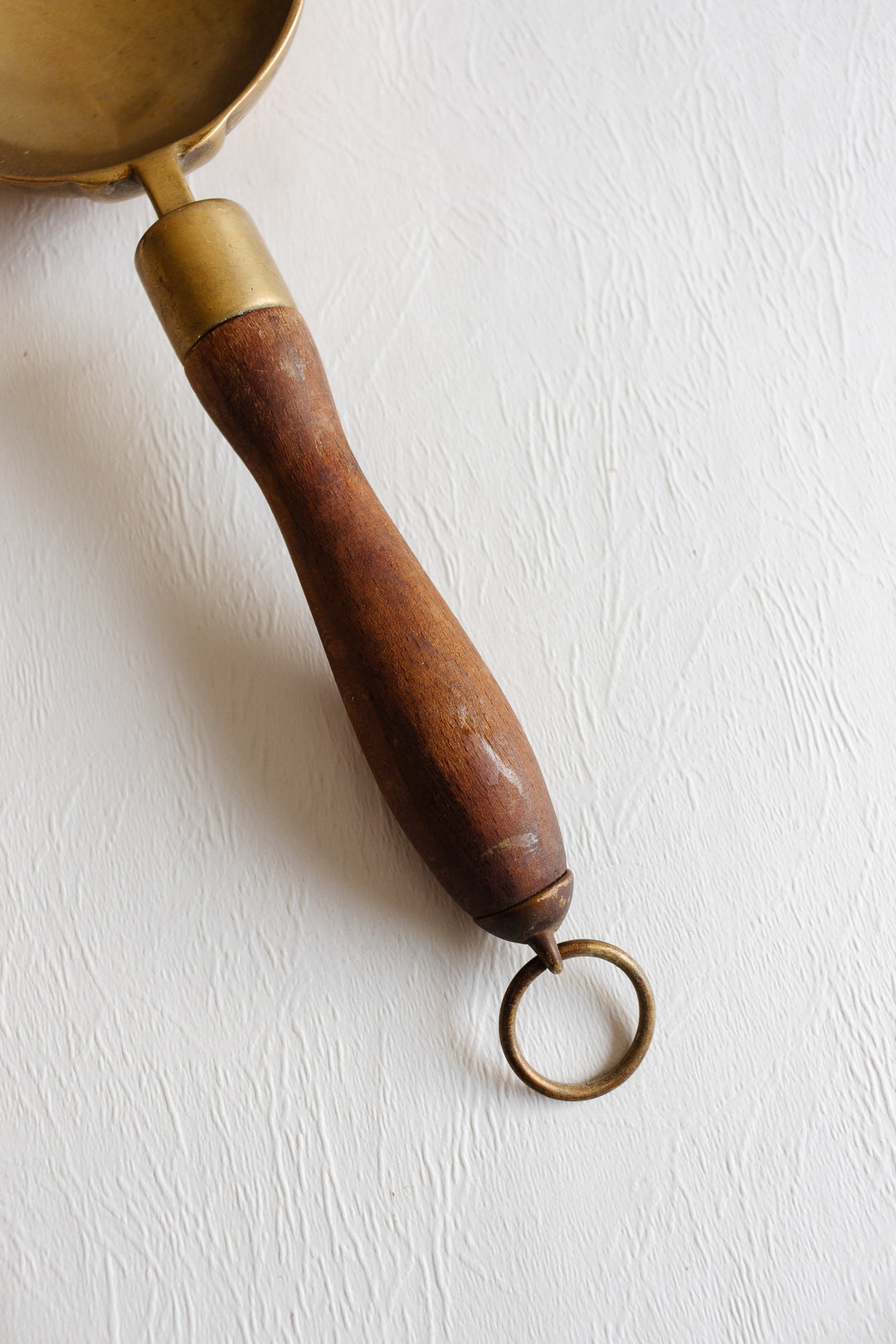 antique french wood and brass grain scoop