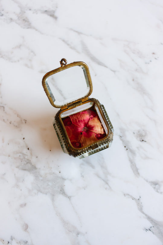 antique french beveled glass and ormolu bijoux casket