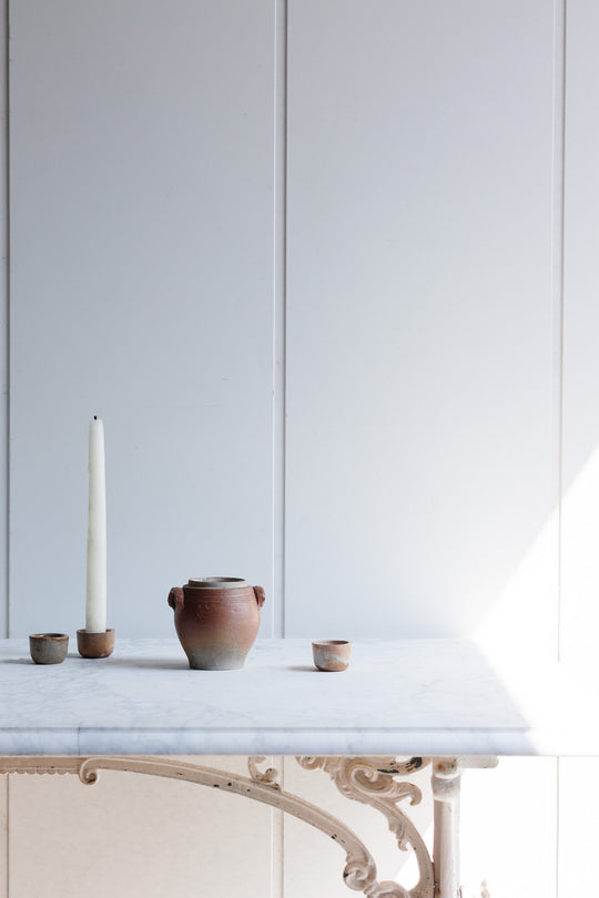 antique french petite stoneware confit pot