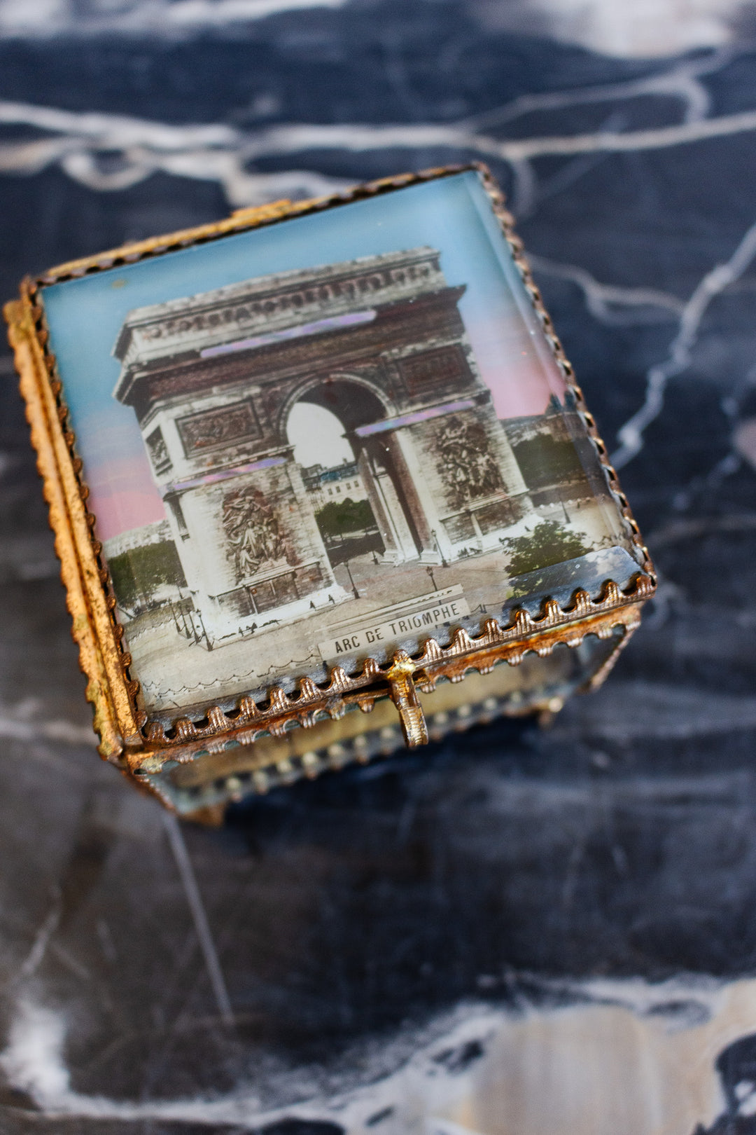 antique french arc de triomphe souvenir bijoux casket