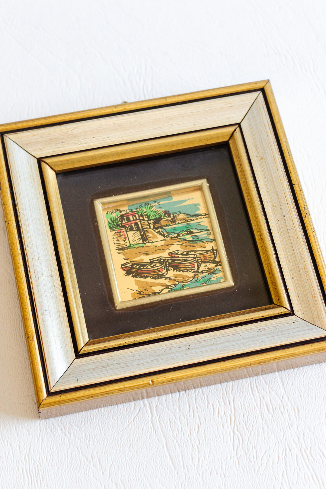 italian harbour scene with feuille d'or