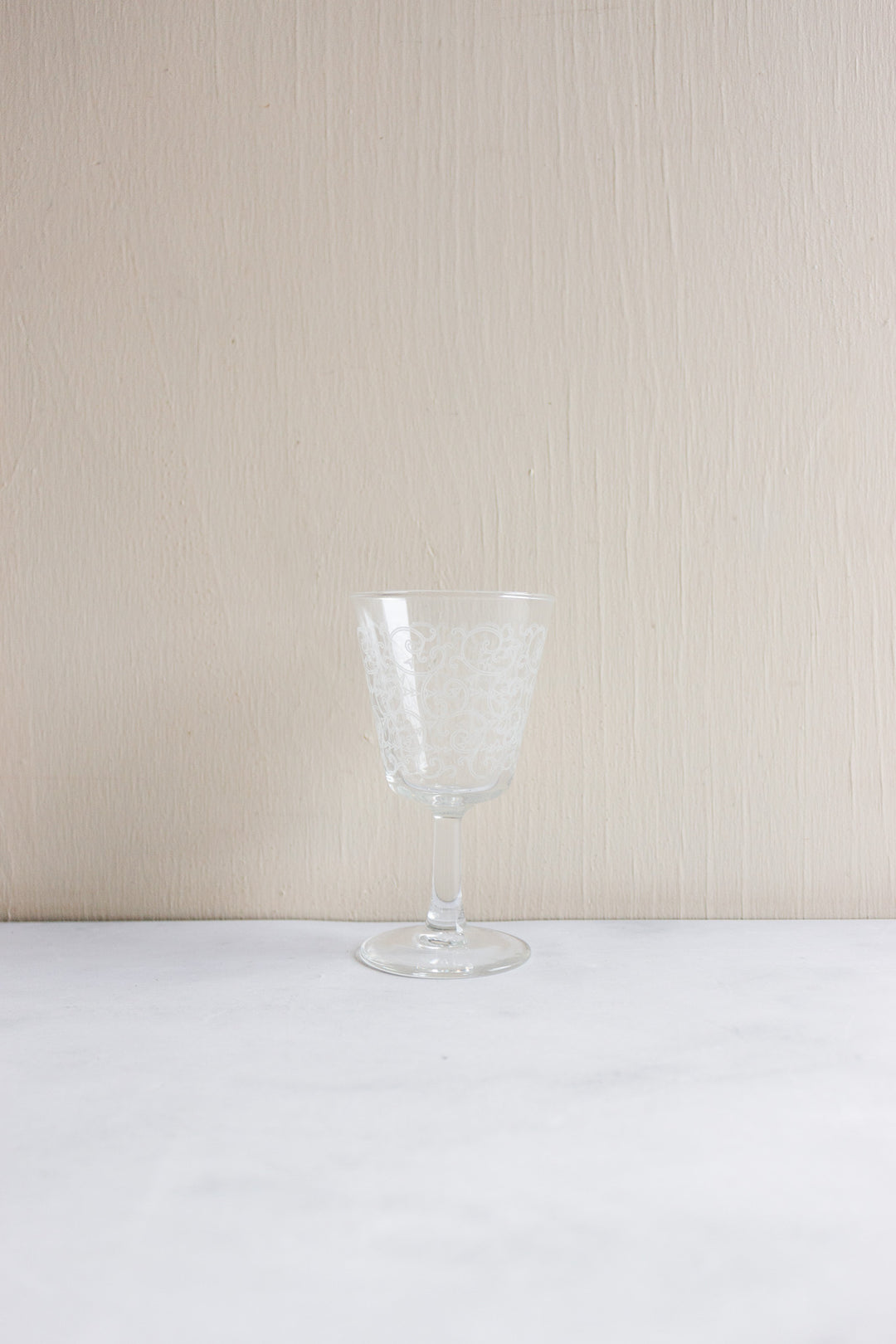 vintage french etched wine glasses, set of 8