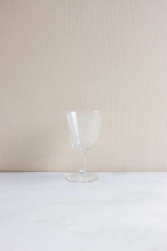 vintage french etched wine glasses, set of 8