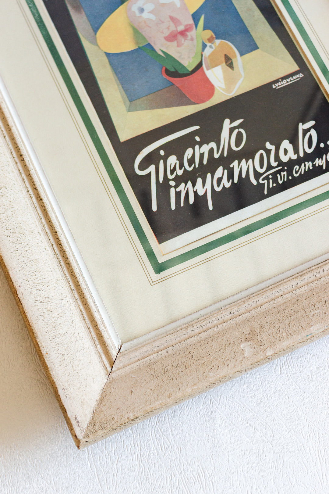 1930s Italian matted advertisement, “Giacinto Innamorato profumo”