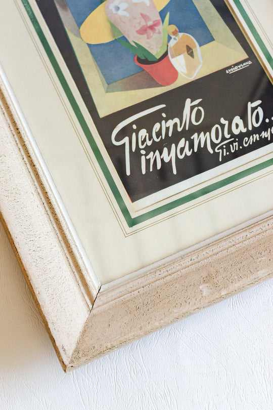 1930s Italian matted advertisement, “Giacinto Innamorato profumo”