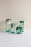 quintessentially French vintage green canning jar