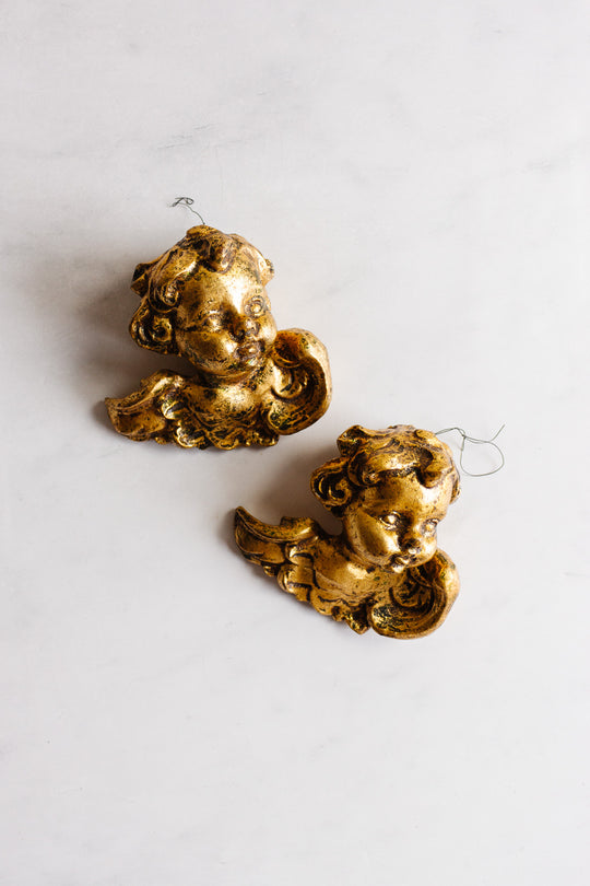 pair of italian Florentine Putti cherubs