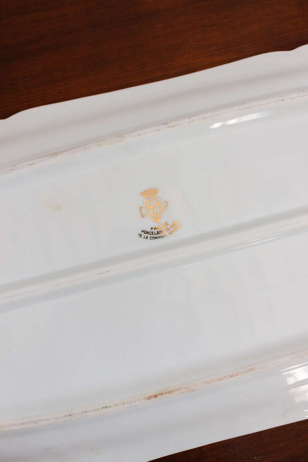 antique french compagnie nationale de porcelaine fish platter