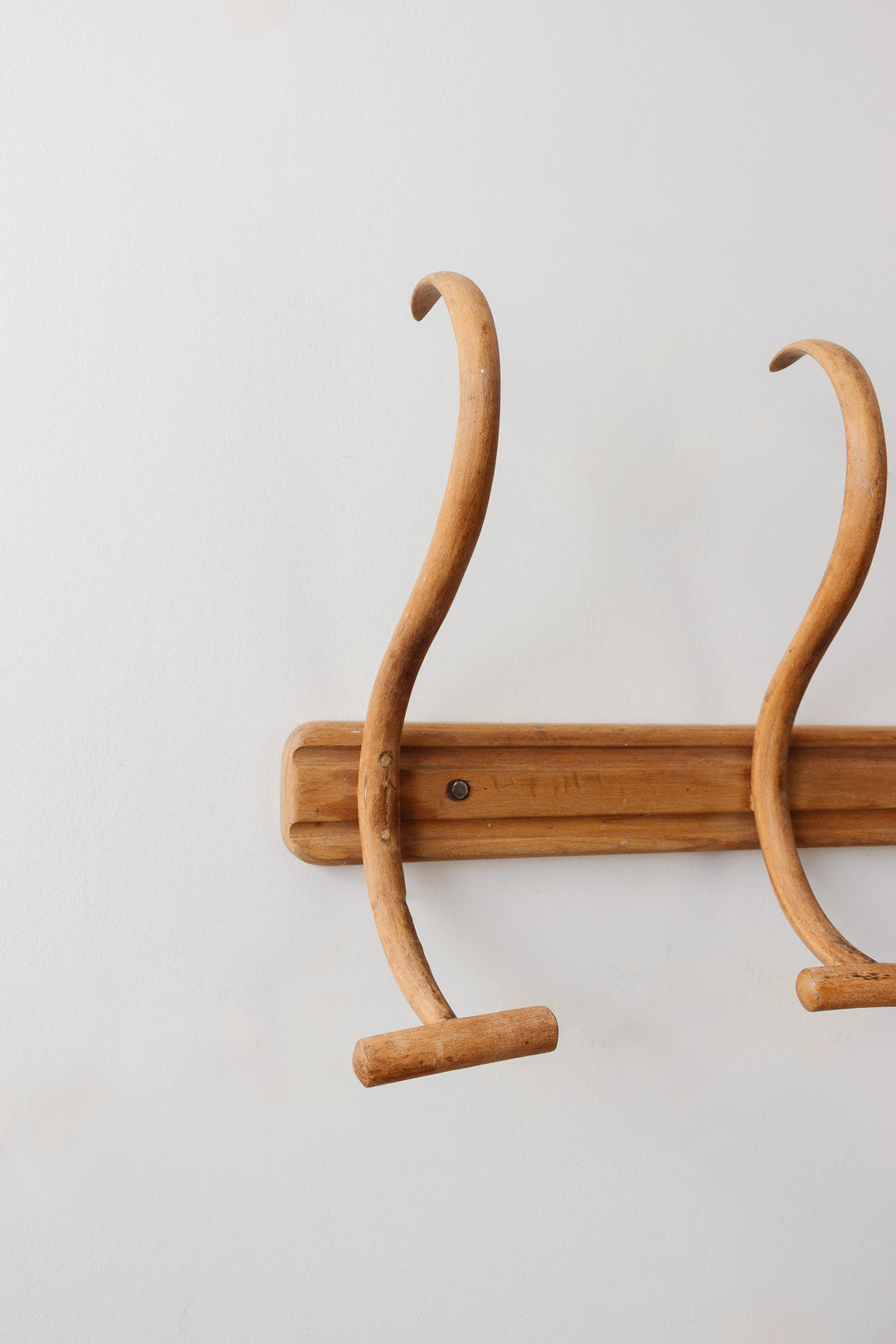 antique french bentwood coat rack, raw finish