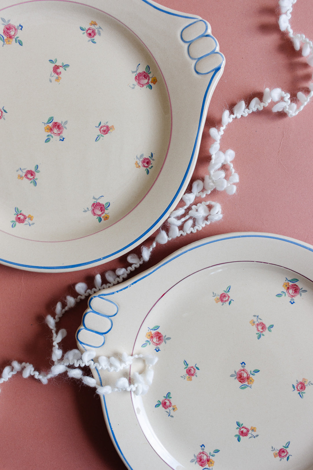 pair of salins france cake plates