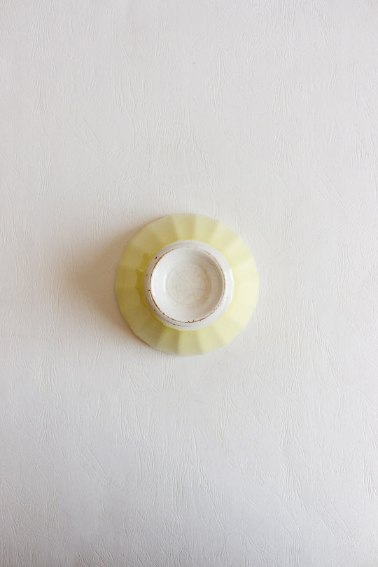 antique french yellow café au lait bowl