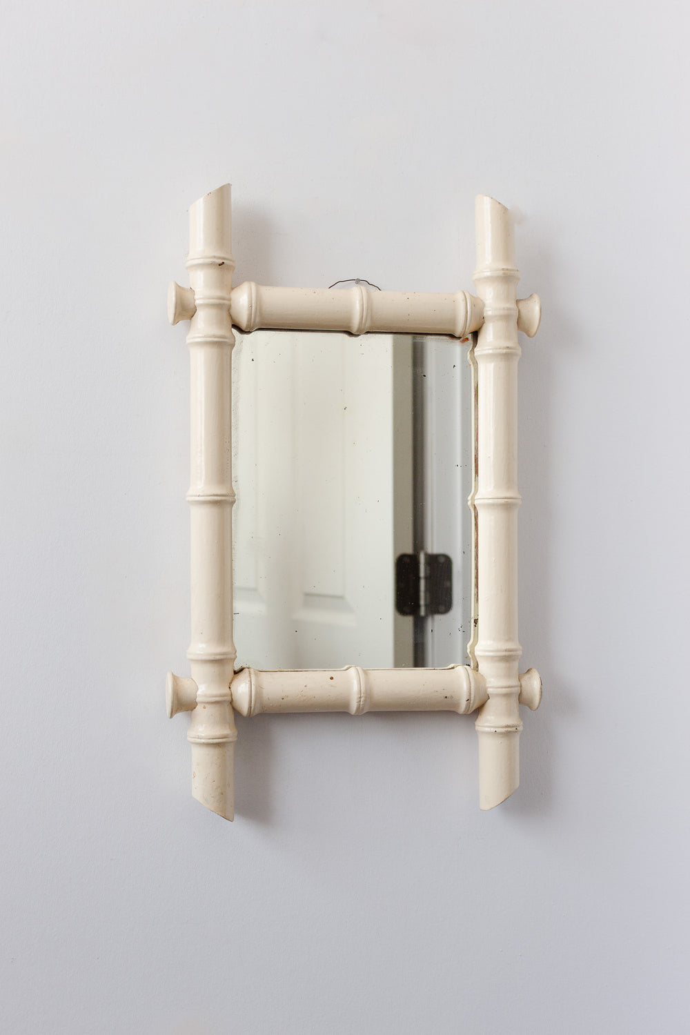 1930s french painted bamboo mirror