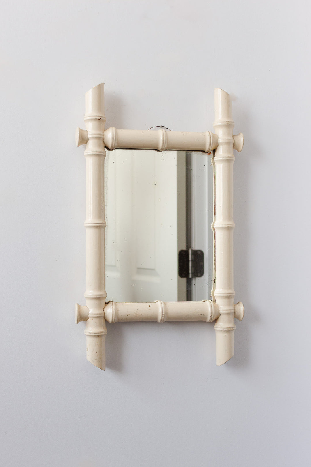 1930s french painted bamboo mirror