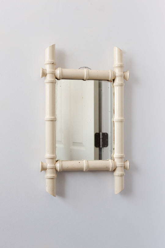 1930s french painted bamboo mirror