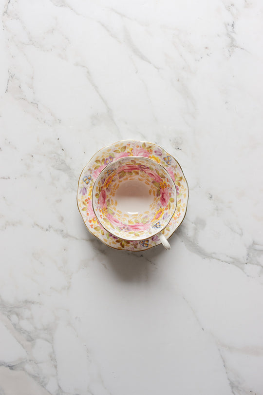 vintage royal albert "serena" teacup and saucer
