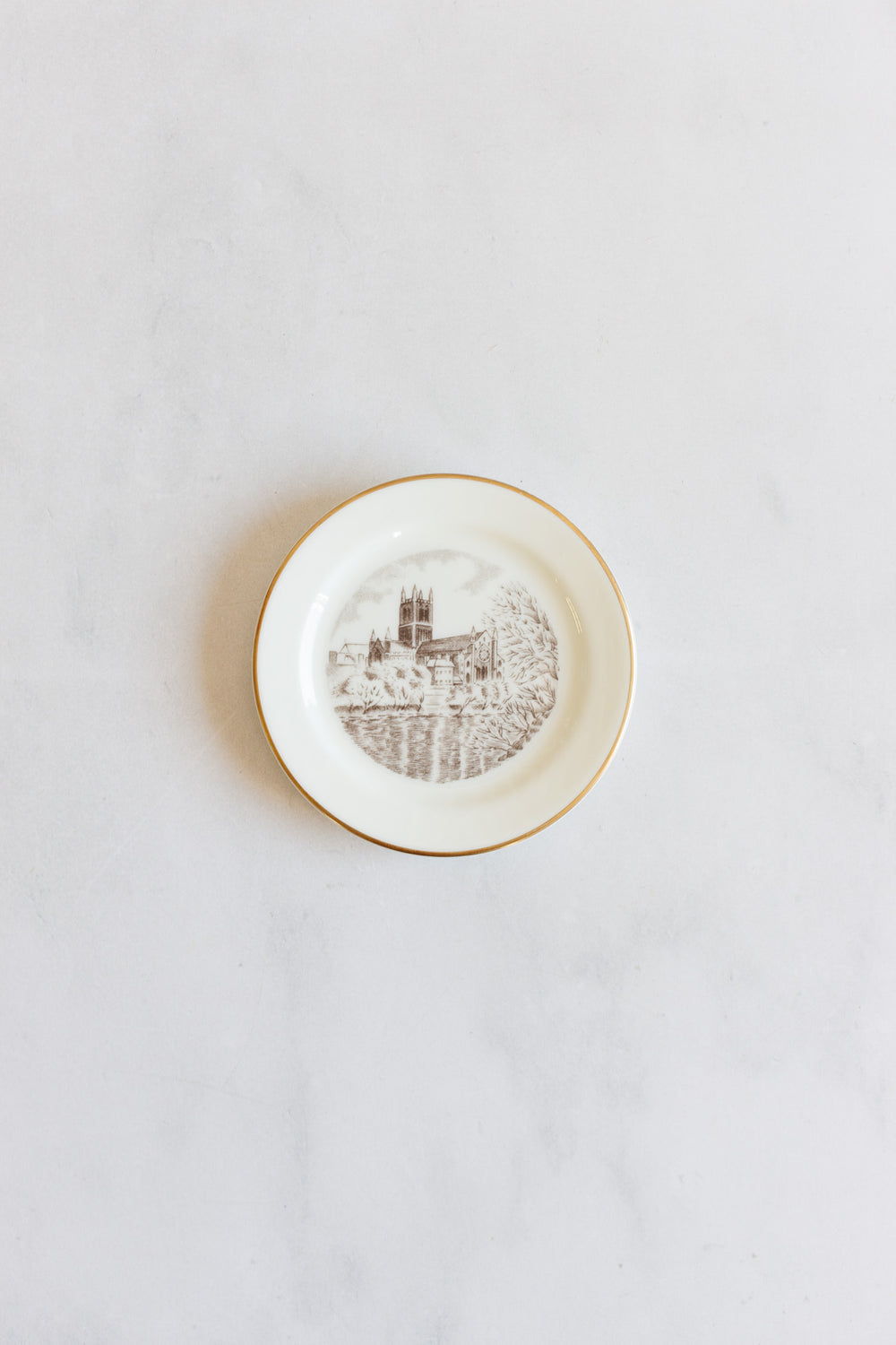 vintage royal worchester cathedral souvenir pin dish