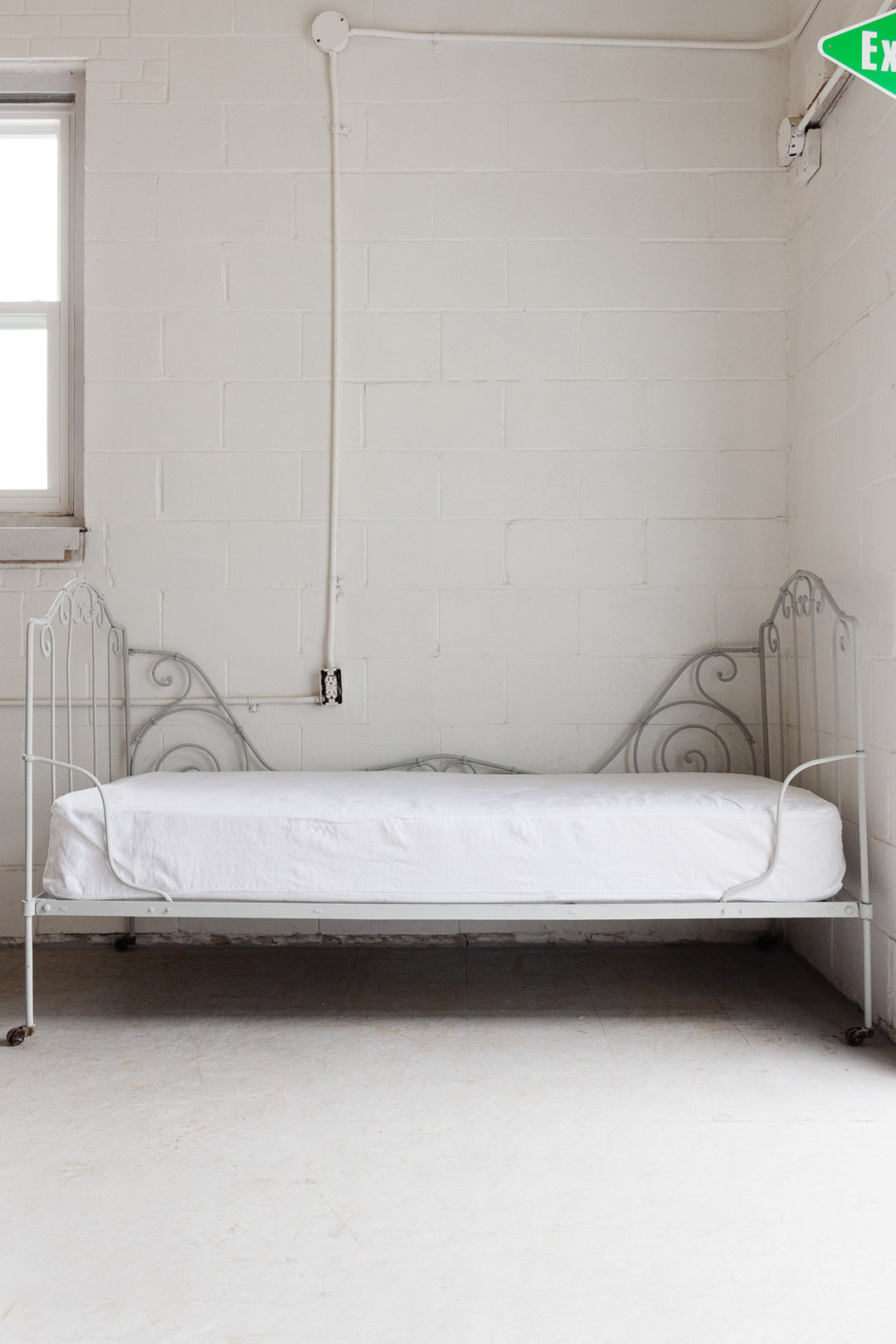 antique french cast iron daybed with casters