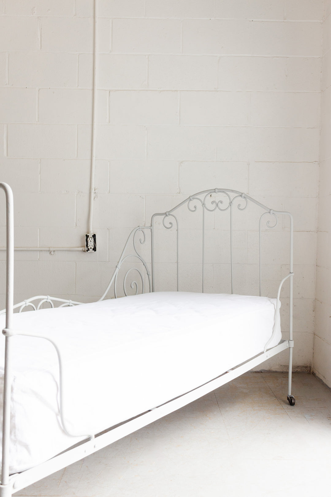 antique french cast iron daybed with casters