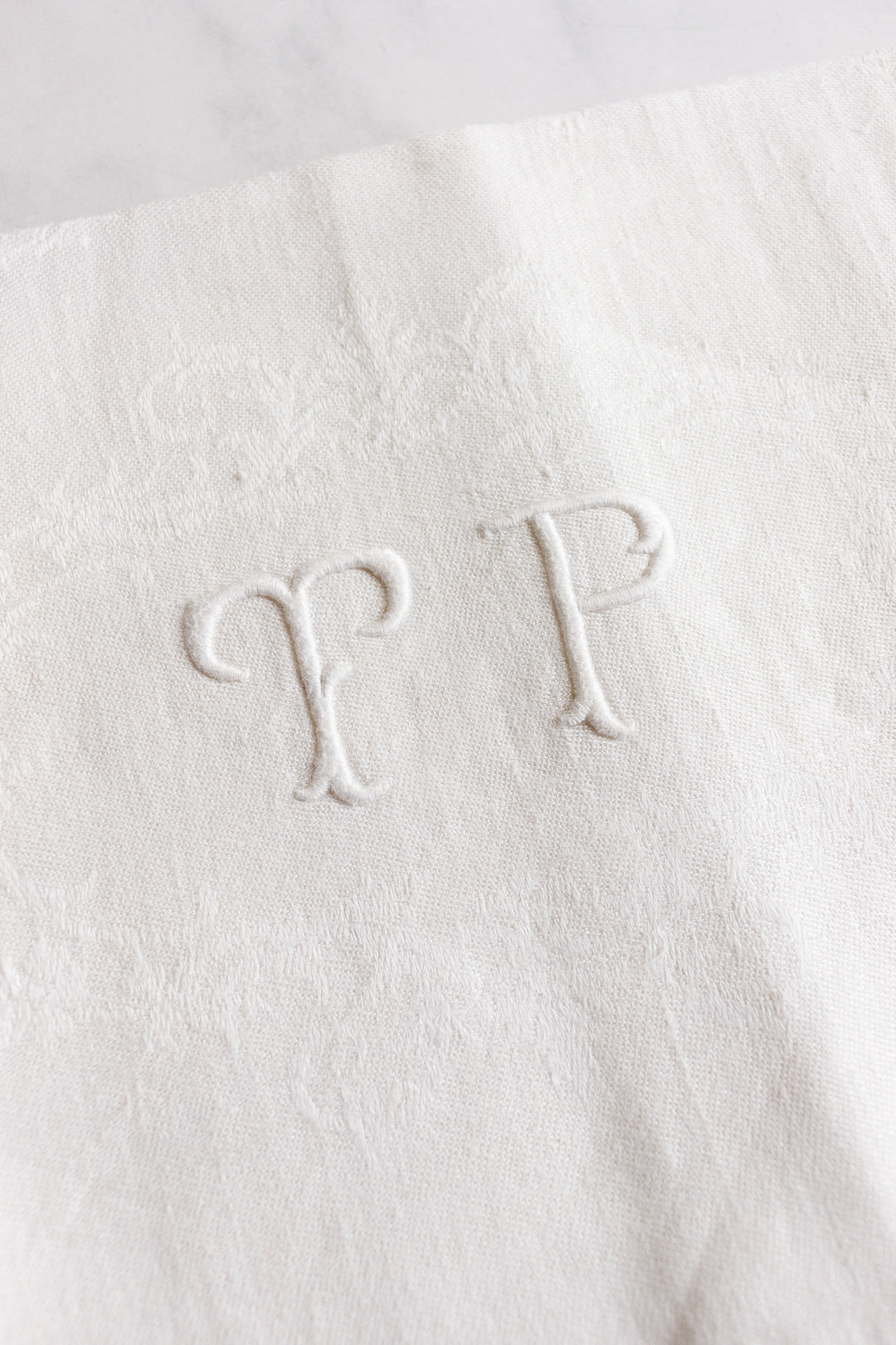 vintage French monogrammed napkins, set of 7