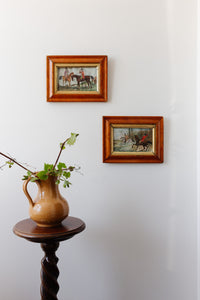 pair of antique english hunting engravings
