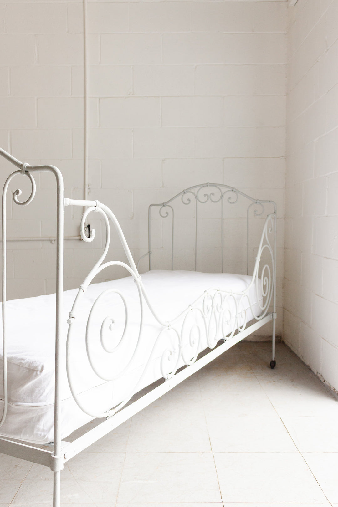 antique french cast iron daybed with casters