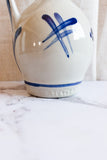 vintage German salt glaze style hand painted stoneware vessel