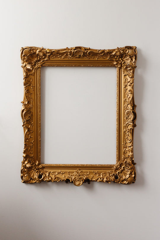 vintage french Rococo wood and plaster frame