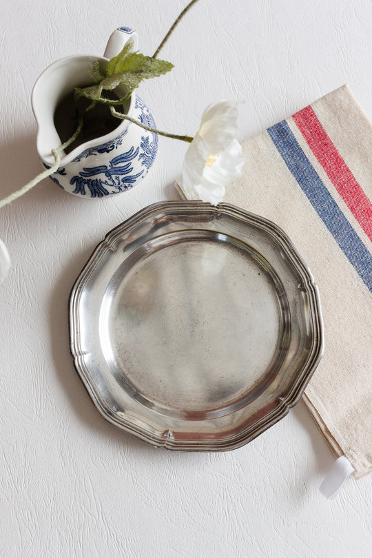 vintage french silver dessert plate