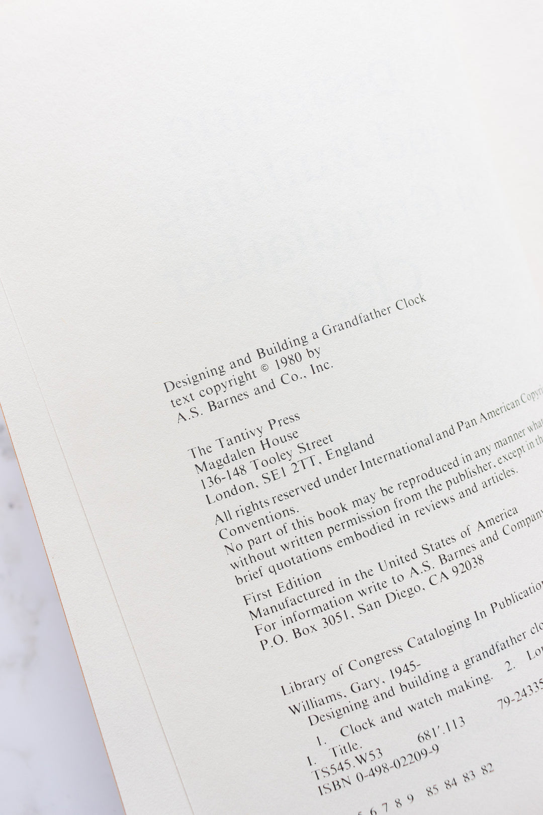 "designing and building a grandfather clock" book